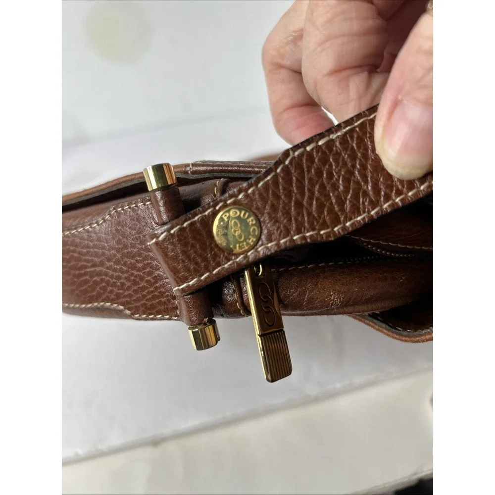 Pourchet Vintage Paris Purse‎ Crossbody Leather Saddle Bag Purse